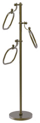 Towel Stand with 9" Oval Towel Rings, Antique Brass