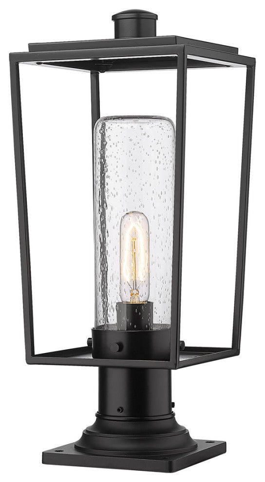 Z-LITE 594PHMR-533PM-BK 1 Light Outdoor Pier Mounted Fixture, Black