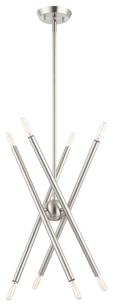 Livex Lighting Soho 8 Light Brushed Nickel Chandelier