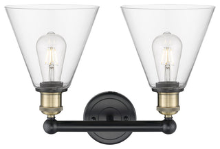 Berkshire 2-Light 17" Bath Vanity Light, Black Antique Brass Finish, Clear Shade