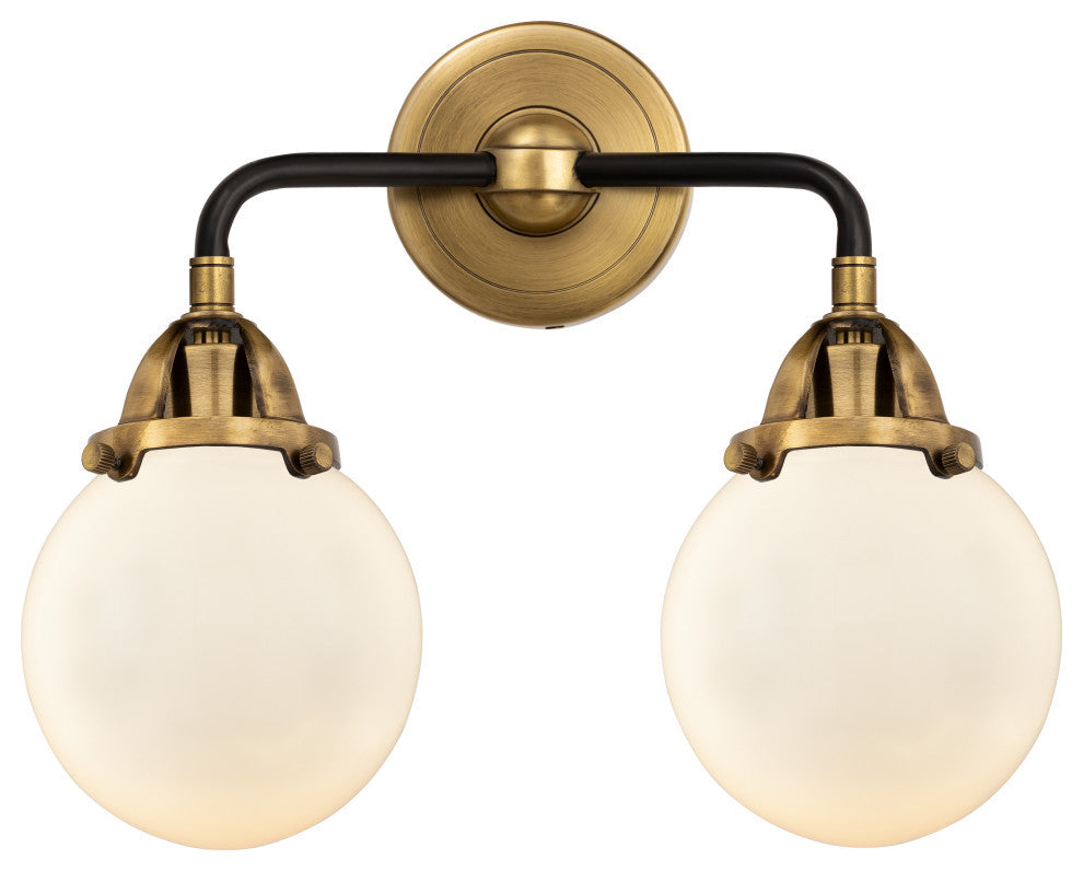 Beacon Bath Vanity Light, Black Antique Brass, Matte White, Matte White