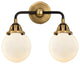 Beacon Bath Vanity Light, Black Antique Brass, Matte White, Matte White