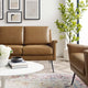 Chesapeake Vegan Leather Sofa-Black Tan