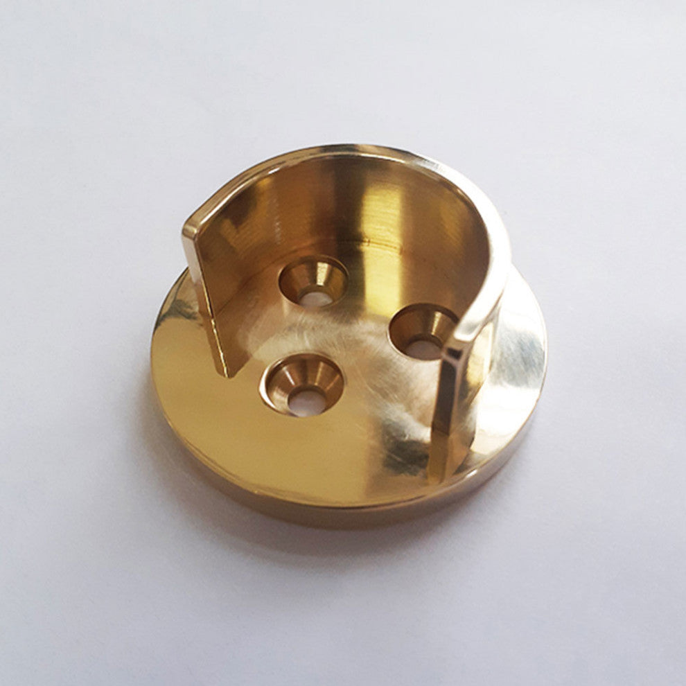Heavy Duty Open Flange With Invisible Screws - 2 Flanges, Polished Brass Un-Lacq