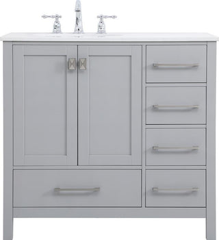 Traditional Gray Vanity, 36" Bath Unit