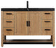 WINCHESTER Freestanding Modern Bathroom Vanity, Pecan Oak, 48", Black Countertop