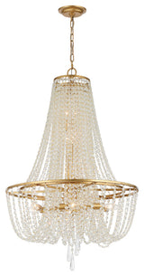 Arcadia Nine Light Chandelier in Antique Gold