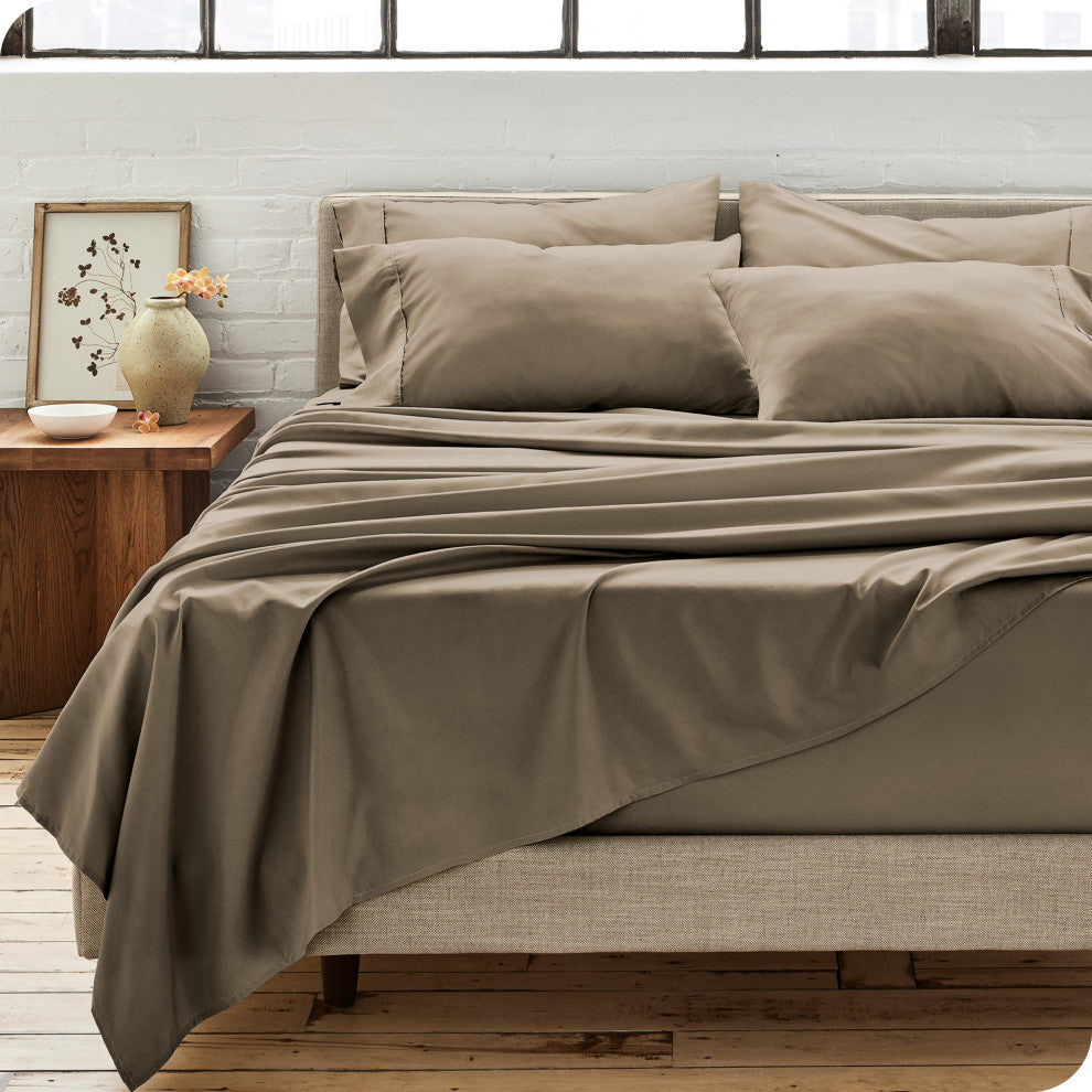 Bare Home Microfiber Pillowcases - Multi-Pack, Taupe, King, Set of 4