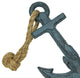 Set of 2 Blue Cast Iron Ship Anchor Bookends Nautical Home Decor Sculptures