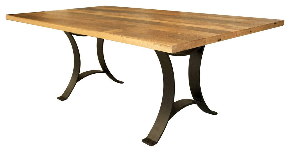 Boone Dining Table, Reclaimed Barnwood, Provincial, 48x108, 2 Breadboard Exts