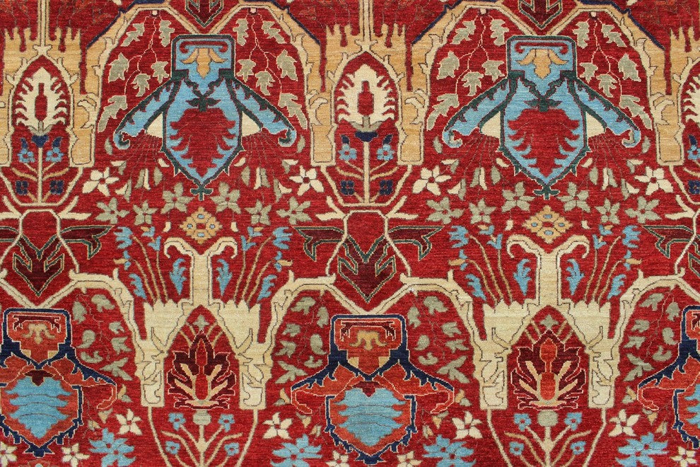 9'11x13'9 Aria Fine Chobi Brainard Rusty-Red/Blue Rug