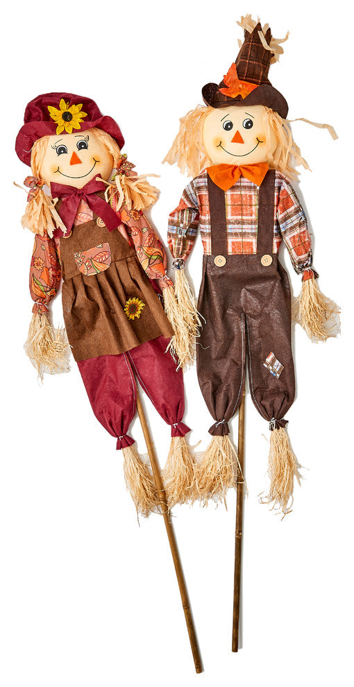48" Scarecrow On Stake, Set Of 2
