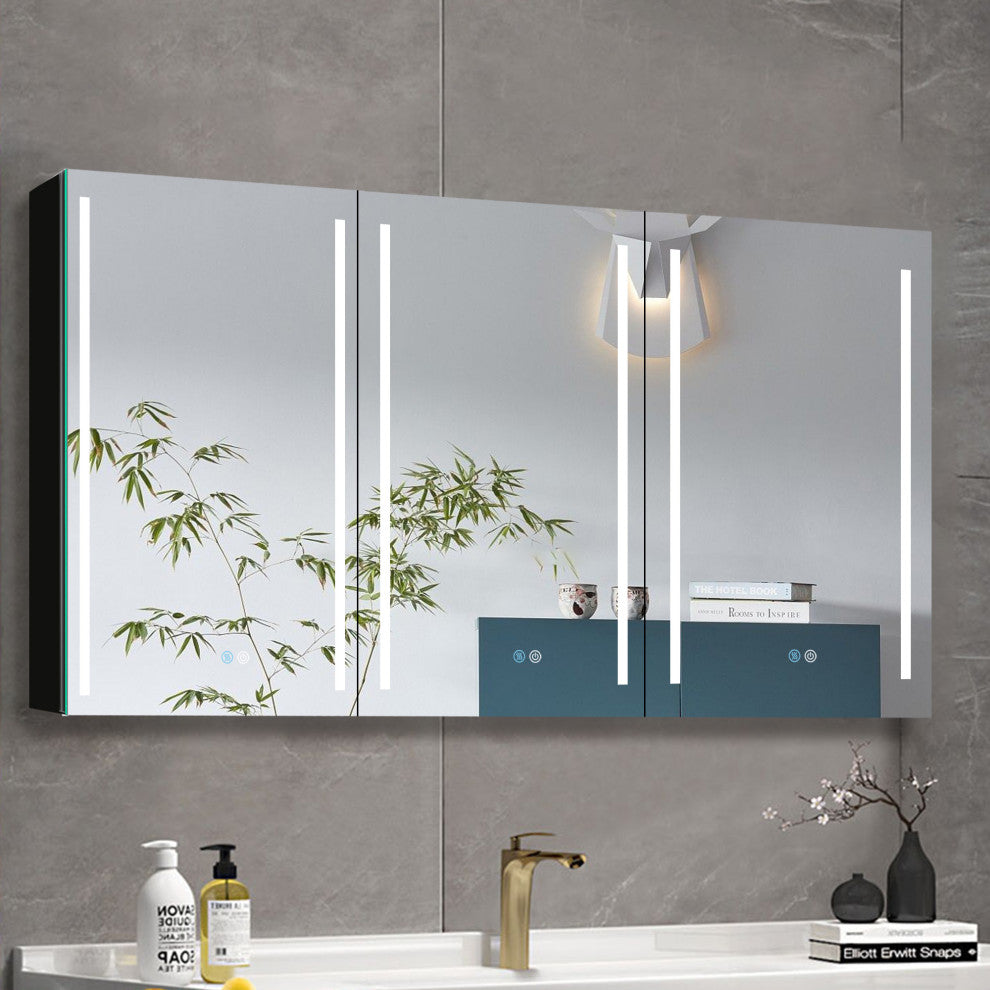 60" W x 30" H Aluminum Surface Mount Medicine Cabinet, Shelves