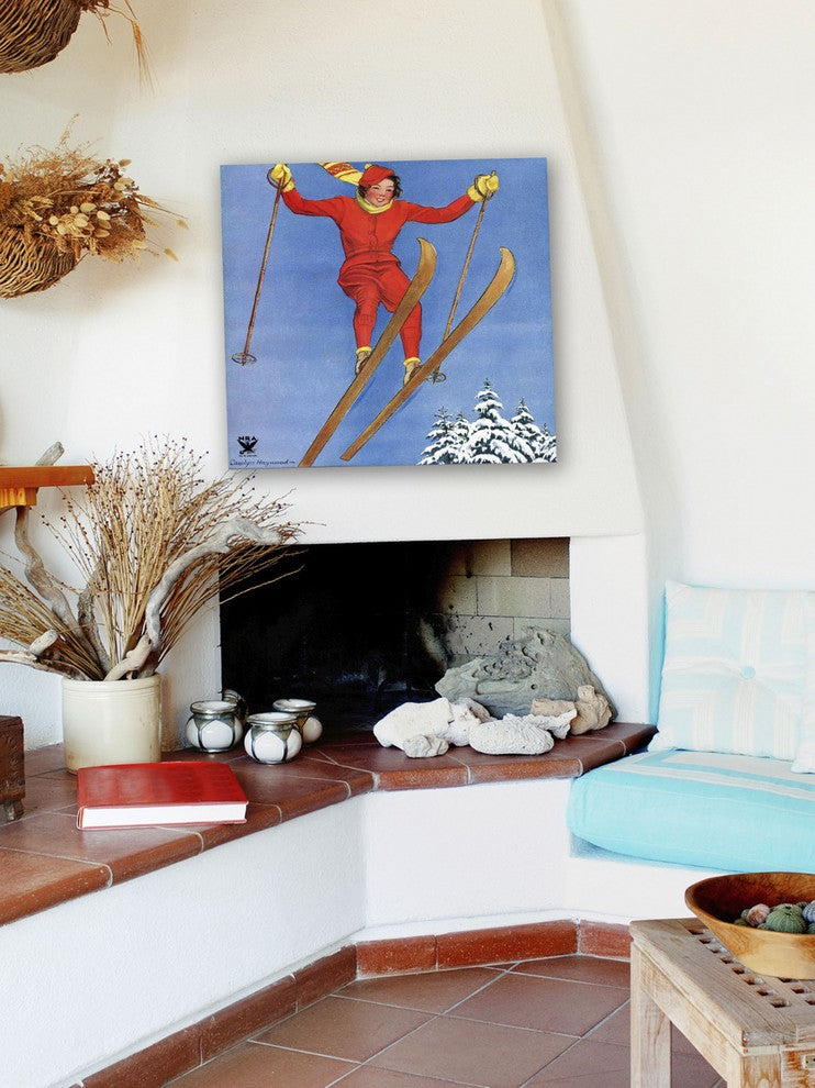 "Woman Ski Jumper" Painting Print on Canvas by Carolyn Haywood