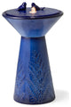 Cobalt Plant Pattern Pedestal Ceramic Fountain