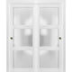 Closet Frosted Glass 3 Lites Bypass Doors 48x80 | Lucia 2552 Matte White