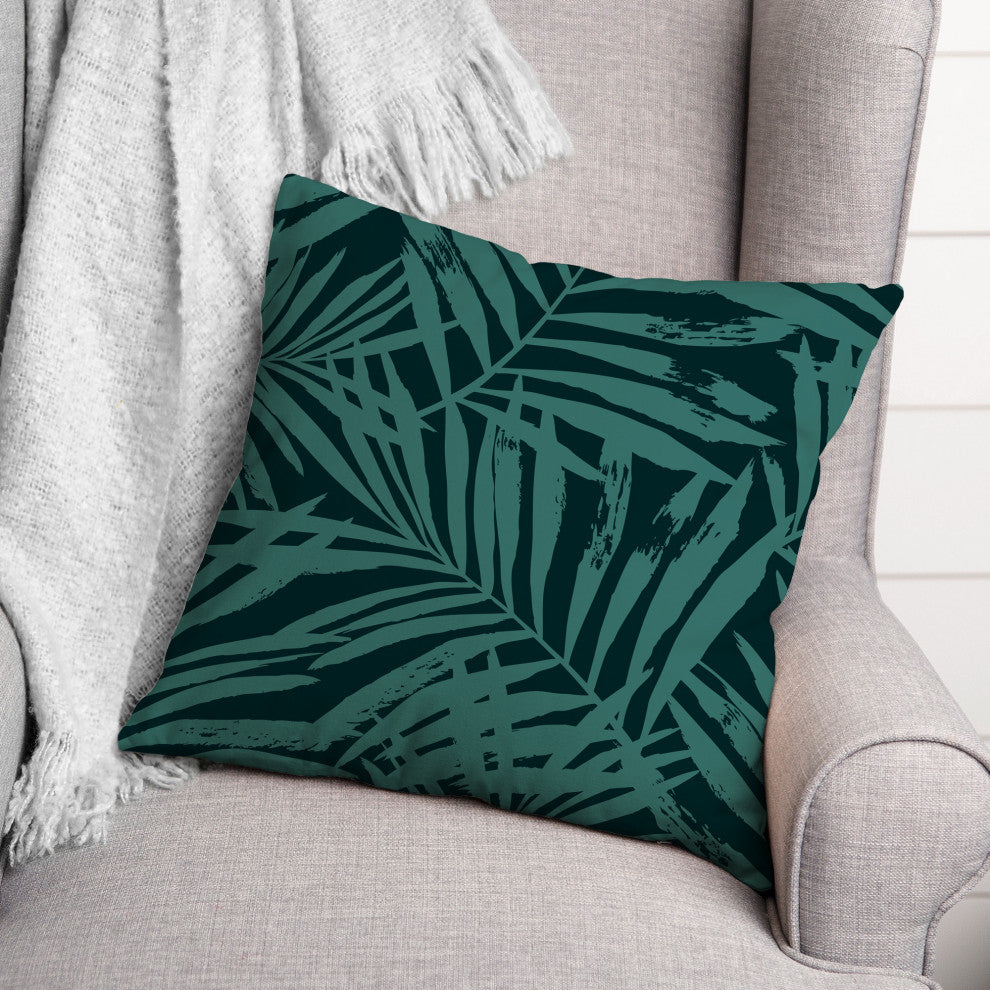 Teal Ferns 18x18 Indoor / Outdoor Pillow