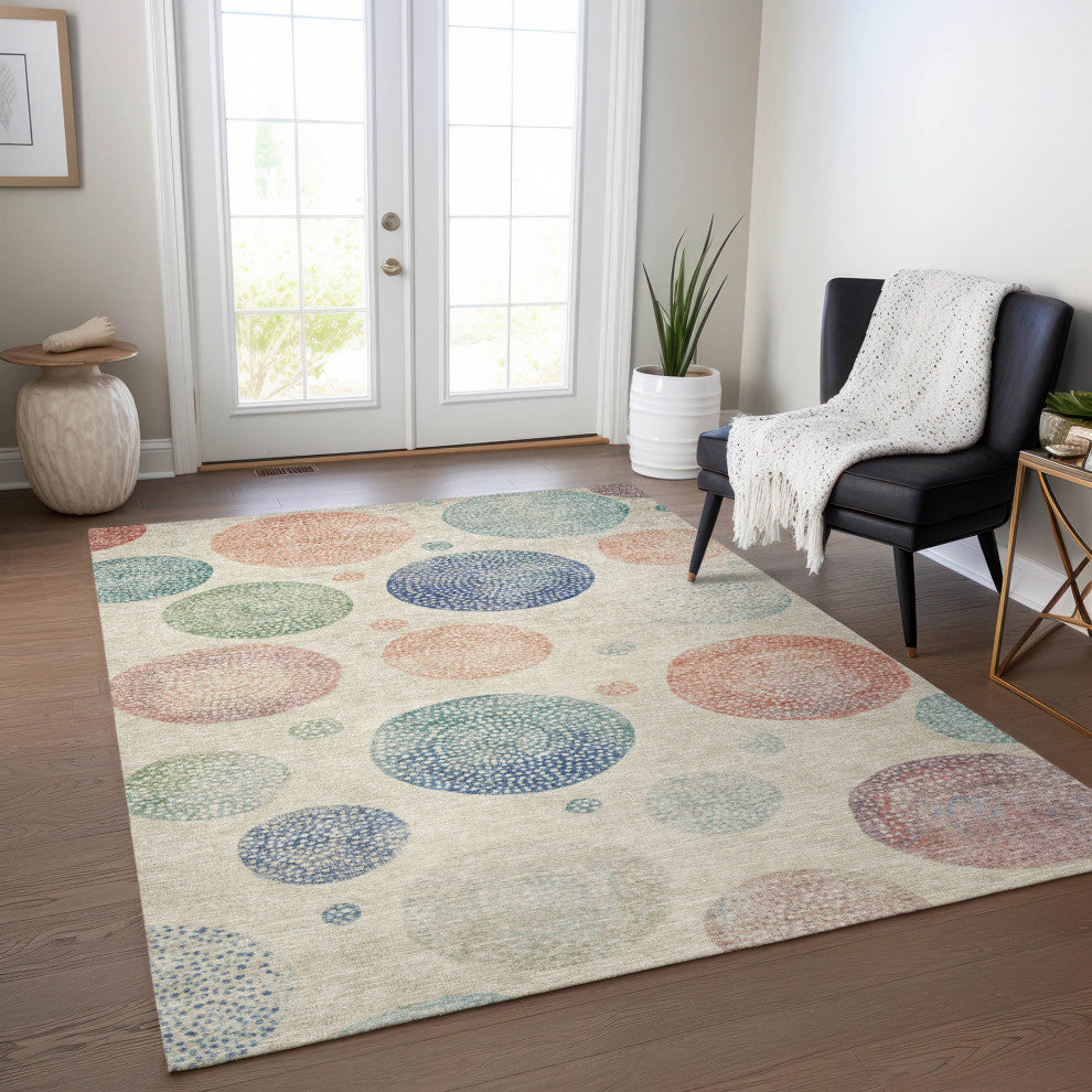 Machine Washable Indoor/Outdoor Chantille ACN1897 Ivory 2'6" x 3'10" Rug