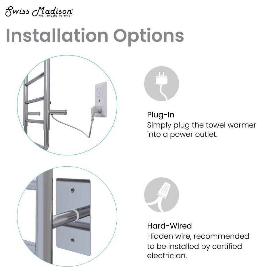 Ivy 8-Bar Electric Towel Warmer, Chrome