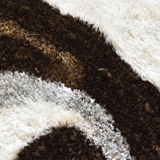 Hand Tufted Shag Polyester Area Rug Contemporary Multicolor, [Round] 10'x10'