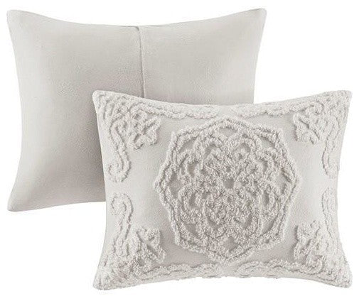 Madison Park Laetitia 3-Piece Tufted Cotton Chenille Medallion Duvet Cover Set