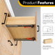 Leon Bath Vanity With Composite Stone Top, Fir Wood Brown, 60" Double Sink, No Mirror