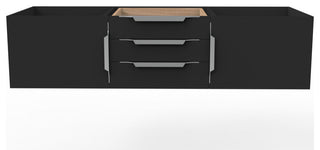 CastelloUSA Alpine 60" Wall Mounted Vanity, Base Only, Black, Brushed Nickel