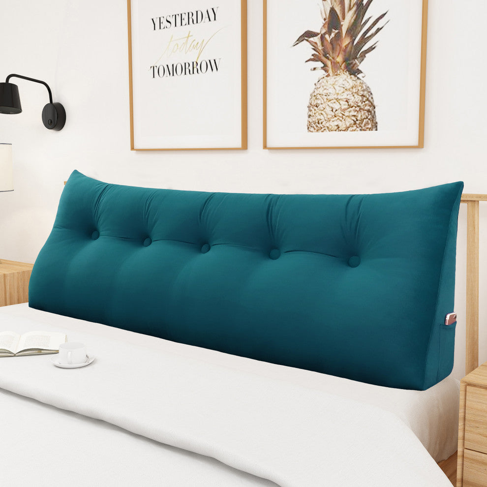 WOWMAX Bed Wedge Pillow Backrest Reading Wedge Daybed Dorm Bed Headboard Cushion, 59x20x8
