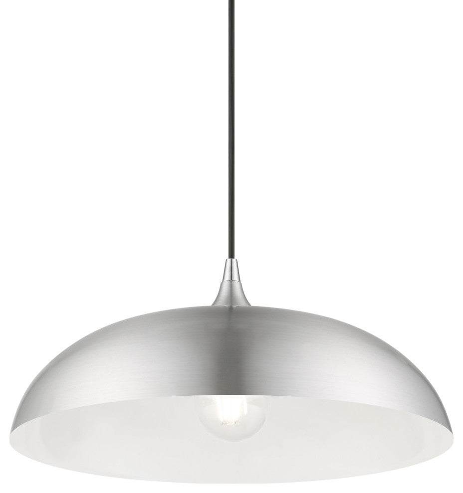 Amador 1 Light Brushed Aluminum With Polished Chrome Accents Pendant