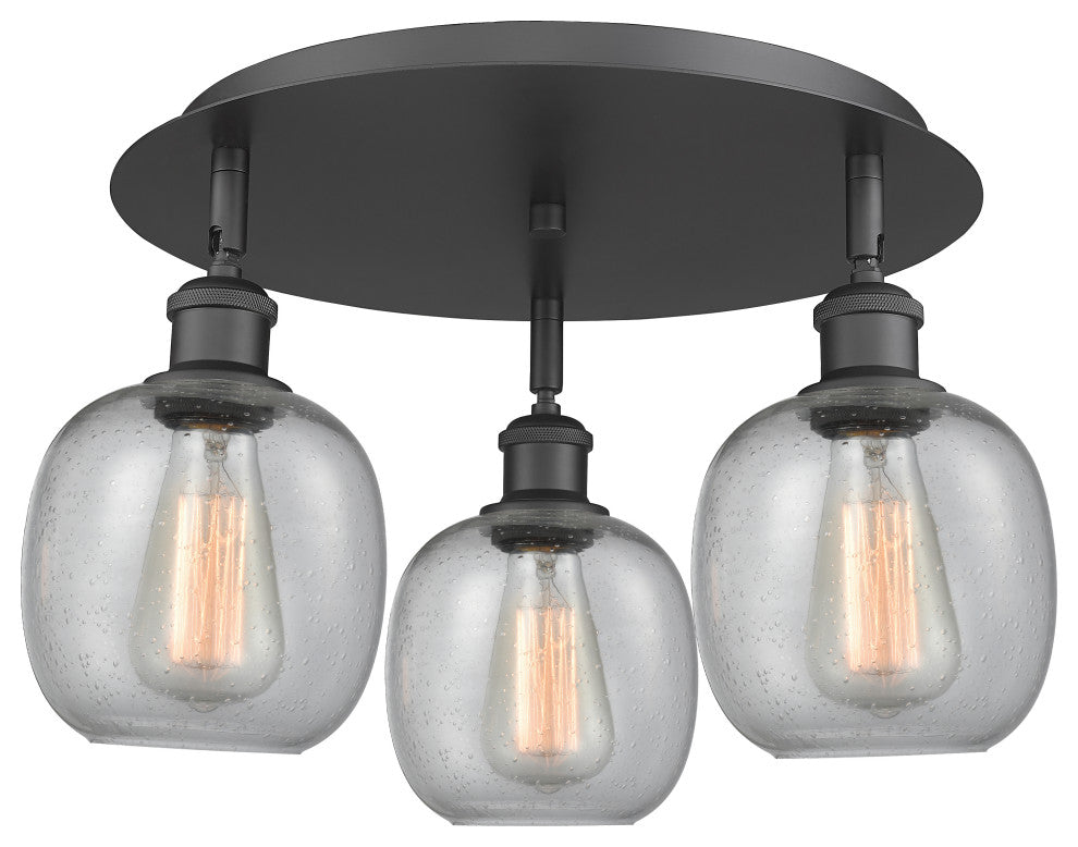 Innovations Belfast 3 17.75" Flush Mount Matte Black