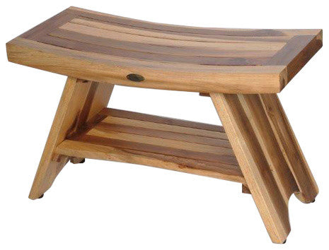 EcoDecors EarthyTeak Serenity Style Shower Bench, 30"