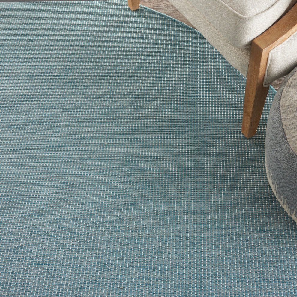 Nourison Positano Contemporary Area Rug, Aqua, 8'xround