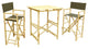Director High Square 3-Piece Table Set, Black, Natural