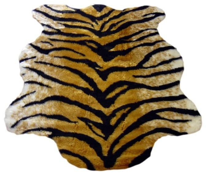 Faux Tiger Skin Pelt Rug, 40"x55"