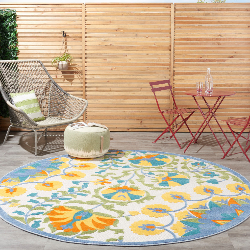 Nourison Aloha 7'10" Round Multicolor Transitional Area Rug