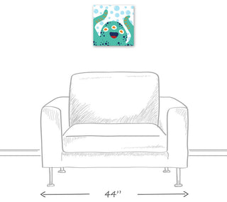 Green Sea Monster 12x12 Canvas Wall Art