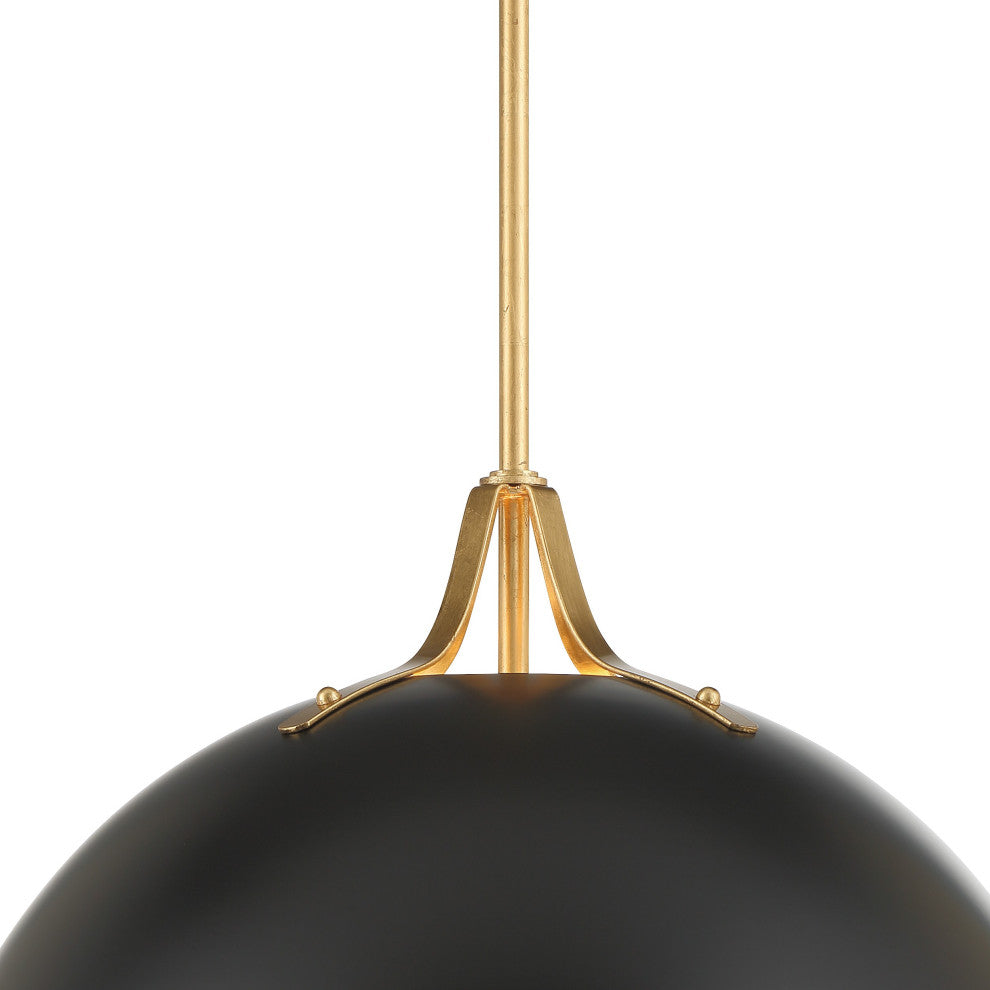 Soto 3-Light Matte Black/Antique Gold Pendant