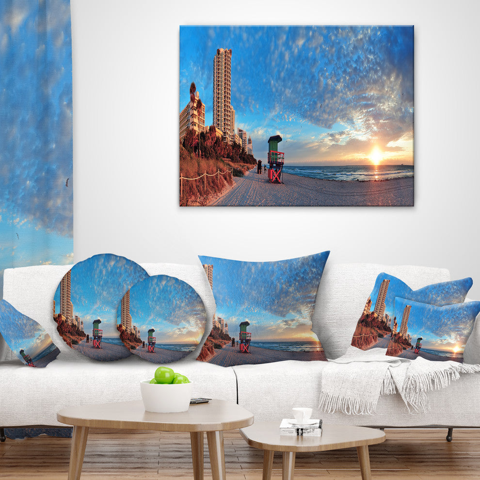 Miami South Beach Photography Throw Pillow, 16"x16"