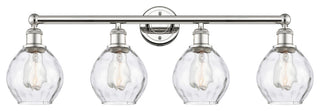Waverly 4-Light 33" Bath Vanity Light, Polished Nickel Finish, Clear Shade
