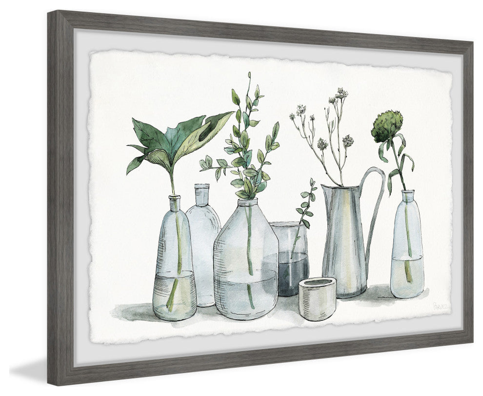 "Tropical Plants, Glass" Framed Painting Print