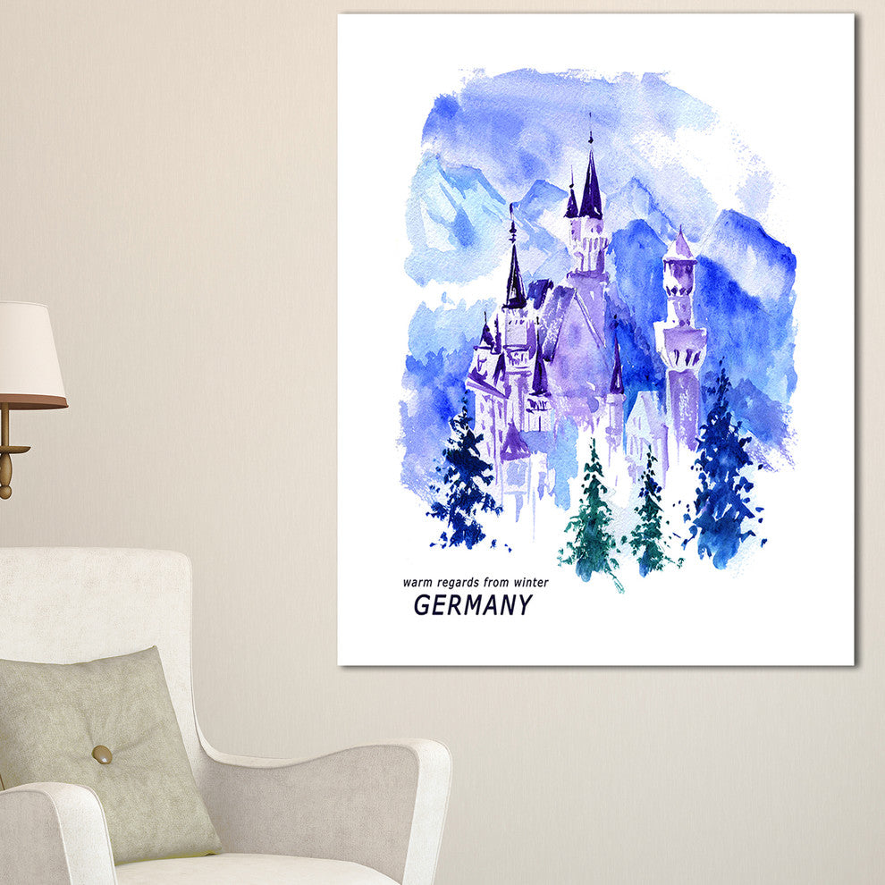 "Germany Watercolor Landscape" Canvas Print