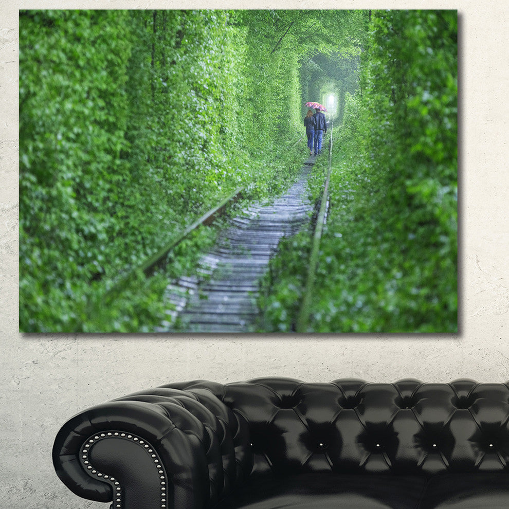 Couple Walking into Tunnel, Landscape Canvas Art Print, 60x40