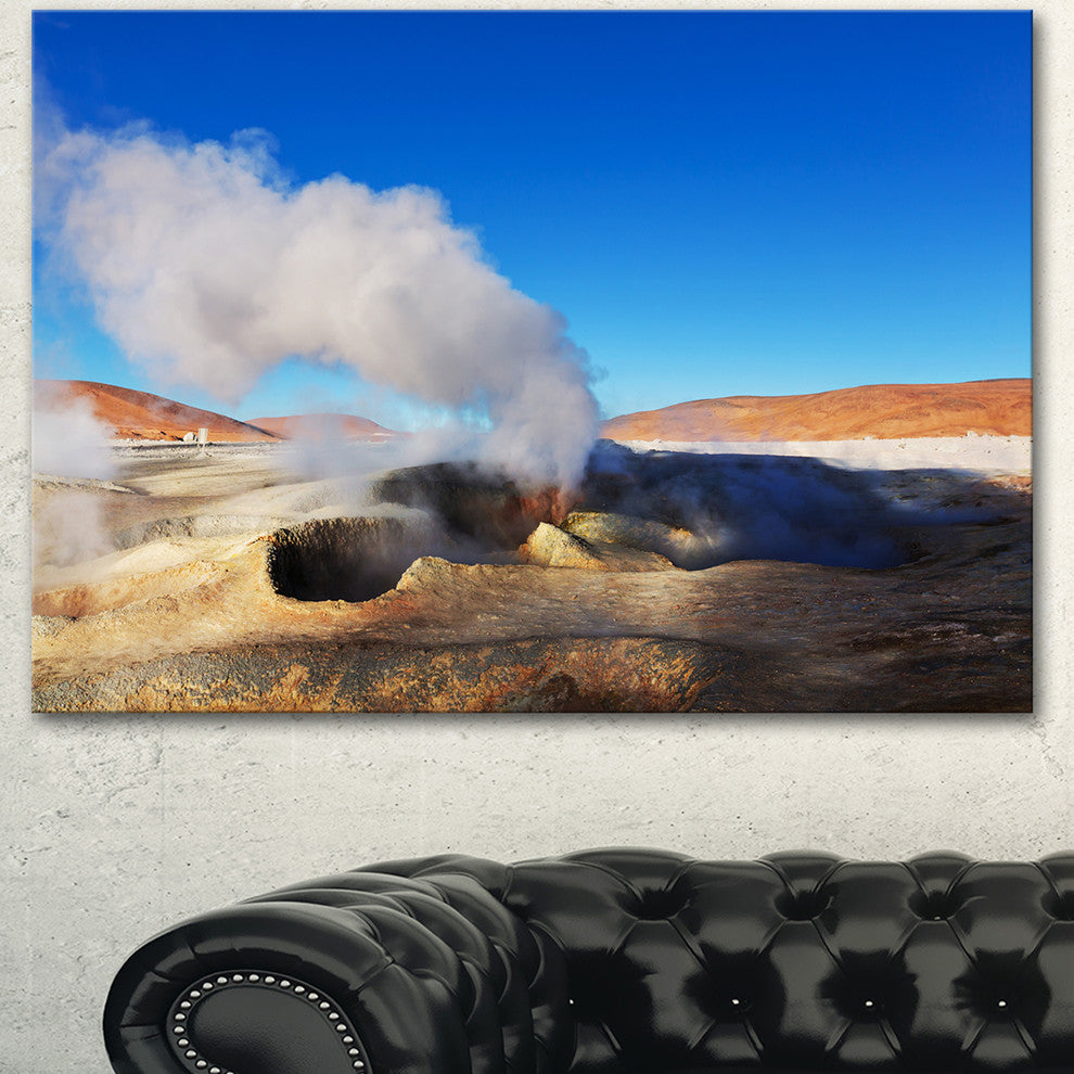 Geyser Sol De Manana Bolivia, Extra Large Landscape Canvas Art, 40"x30"