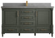 Aberdeen 60 Single Bathroom Vanity in Pewter Green 2" Piatra Gray