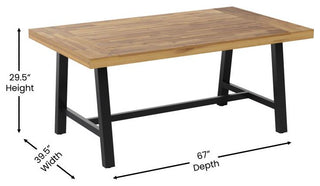 Rafe Commercial Grade Acacia Wood Dining Table - Natural/Black