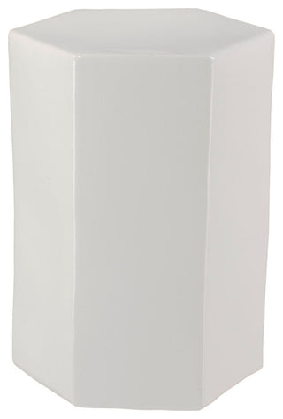 Porto Ceramic Indoor/Outdoor Side Table, White, Small