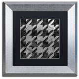 Color Bakery 'Houndstooth VI' Art, Silver Frame, Black Matte, 11"x11"