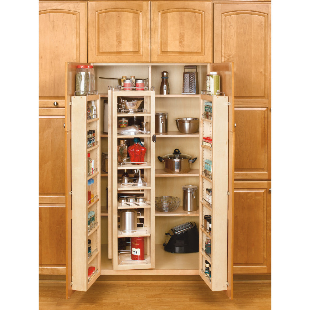 Wood Swing Out Pantry Cabinet Organizer Kit, 12"Wx7.5"Dx45"H