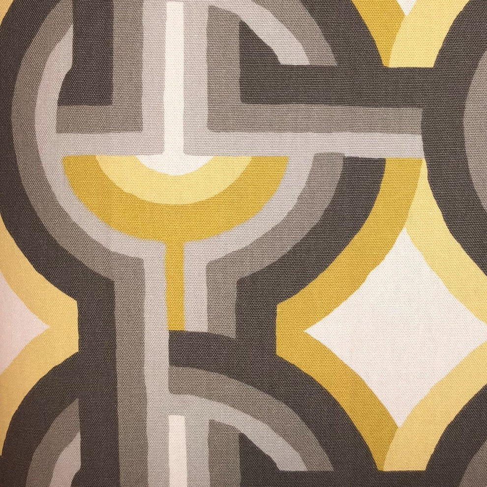 Delightful Chain Yellow, Beige and Gray Luxury Throw Pillow, 20"x36" King