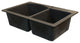 Aversa 33" silQ Granite Double Bowl Kitchen Sink with 3 Holes in Espresso
